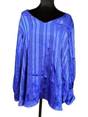 Cato Blue Striped Tonal Blouse